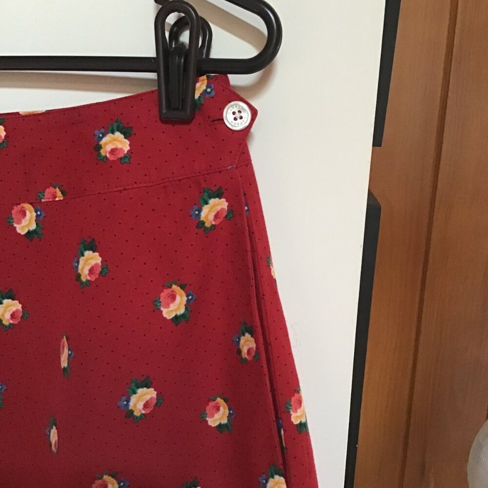LAUREN RALPH LAUREN Vintage Red Floral Maxi Skirt – 8 - Picture 3 of 6